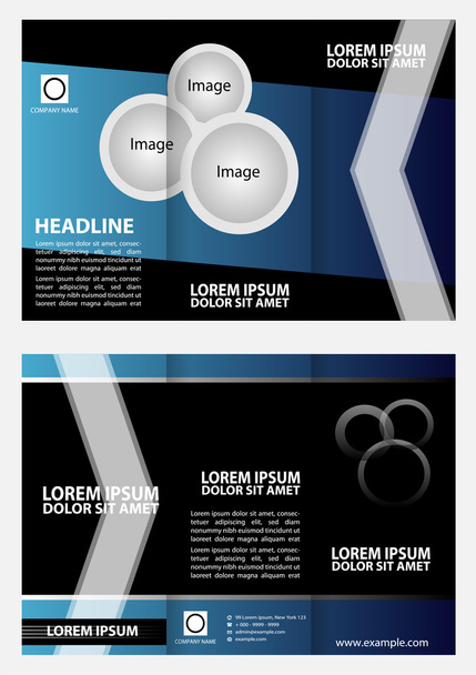 dreifach-Broschüre Layout-Design-Vorlage - Vektor, Bild