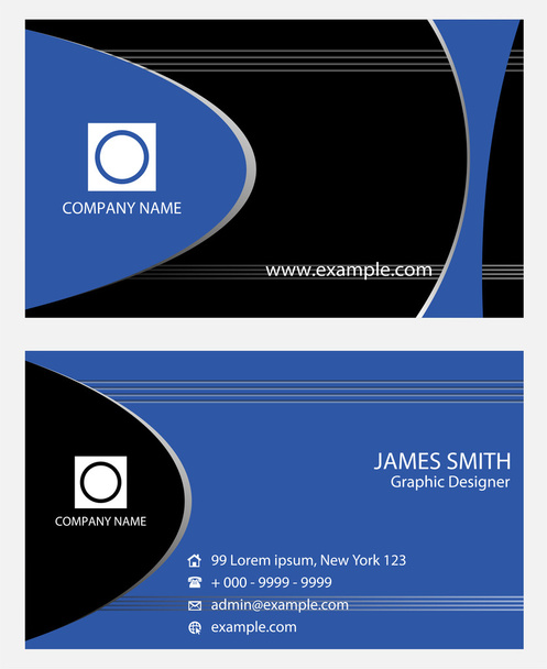 Plantillas de diseño de tarjetas de visita azules abstractas
 - Vector, imagen