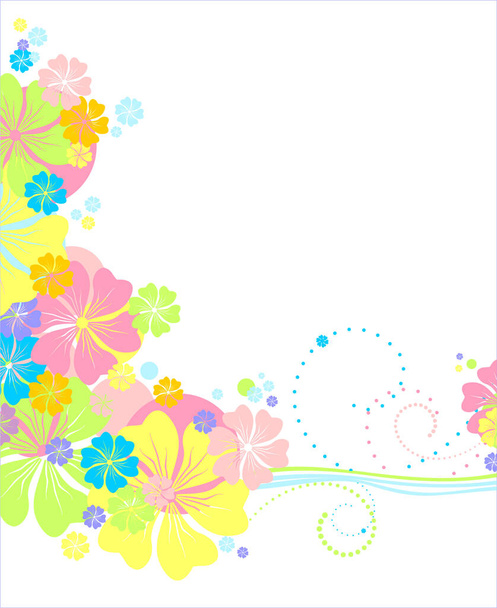 Vector floral backdround / Gentle colours - Вектор,изображение