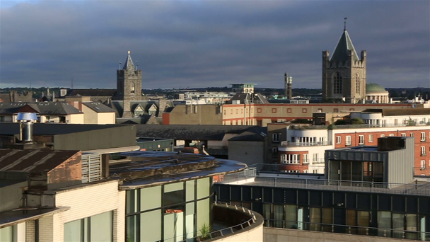 Morning view of Dublin city center. - Footage, Video