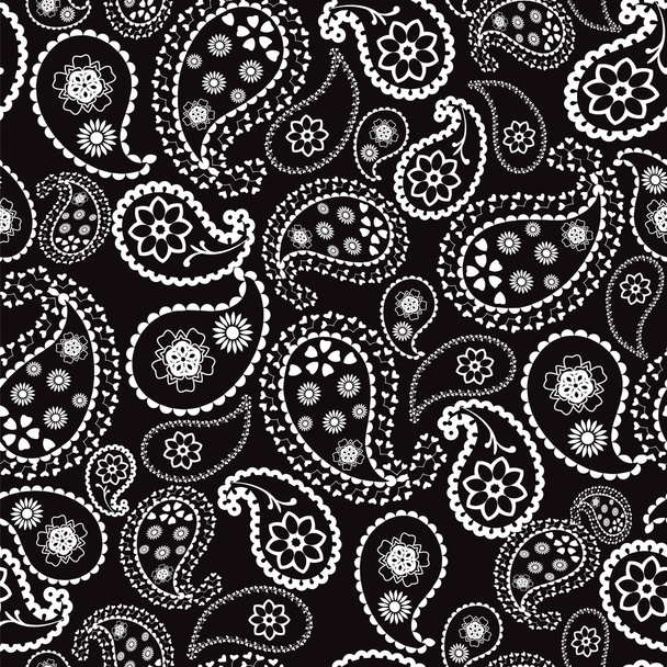 paisley black and white seamless pattern - Vektor, obrázek