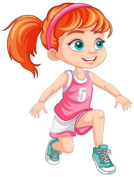 Girl Wearing Basketball Outfit illustration - Vector, imagen