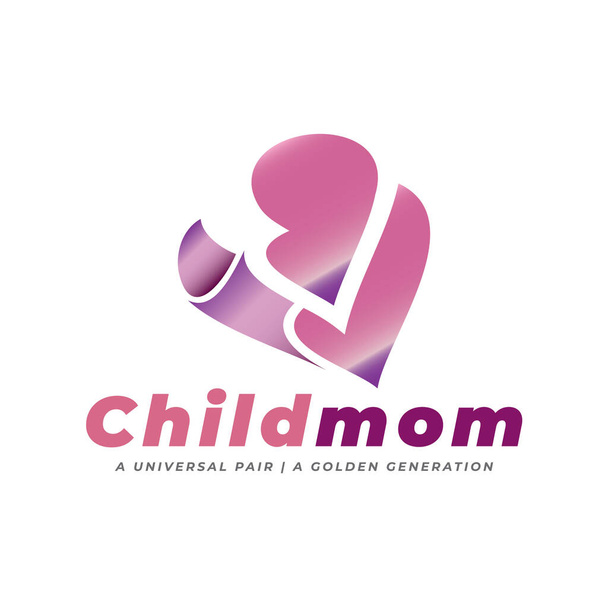Logo cipeli itt boldog szép párok modell, anya gyermekgondozás, ékszerek dísz gyűjtemény és összességében az egészséges szív alapítvány.  - Vektor, kép