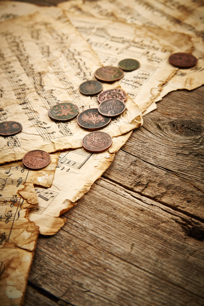 Vintage still life with ancient coins - Photo, Image