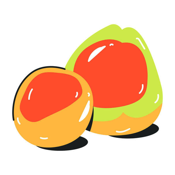 fresh and tasty fruit isolated on white background, vector illustration  - Vektör, Görsel