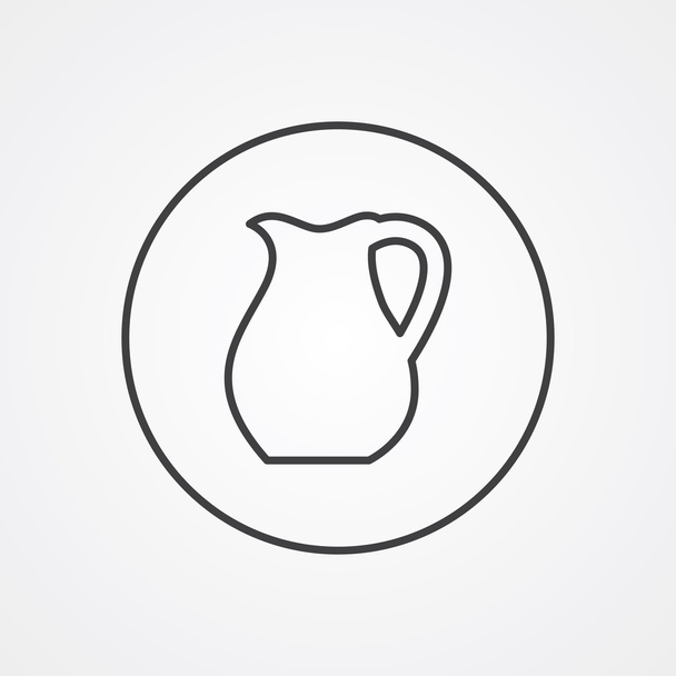 pitcher símbolo de contorno, escuro no fundo branco, modelo de logotipo
 - Vetor, Imagem