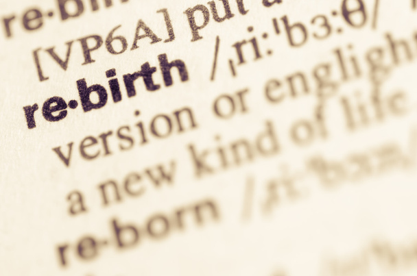 Dictionary definition of word rebirth  - Photo, Image