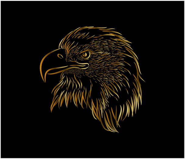 gold bird eagle with wings. vector illustration.  - Wektor, obraz