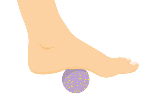 masaje del pie con una bola relajante-vector ilustración - Vector, Imagen