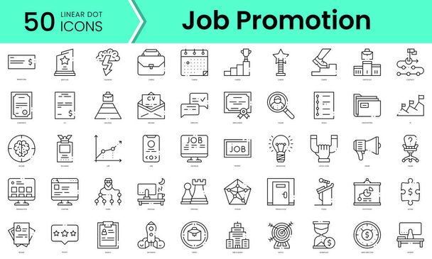 Set of job promotion icons. Line art style icons bundle. vector illustration - Vector, Image