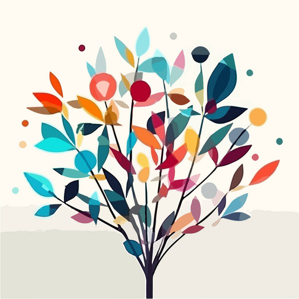 abstract colorful tree background vector illustration  - Vector, imagen