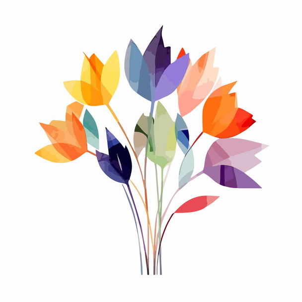 colorful bouquet of tulips  - Vector, Imagen