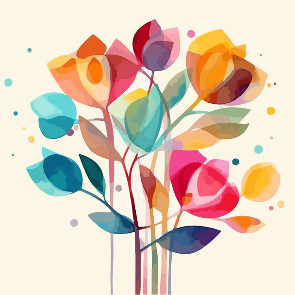 vector illustration with flowers  - Vector, imagen
