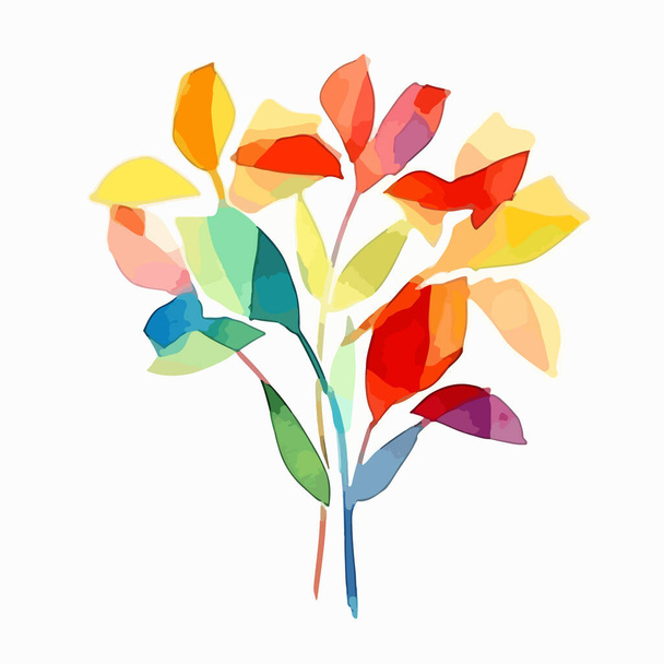 colorful leaves on tree. vector illustration  - Vector, Imagen