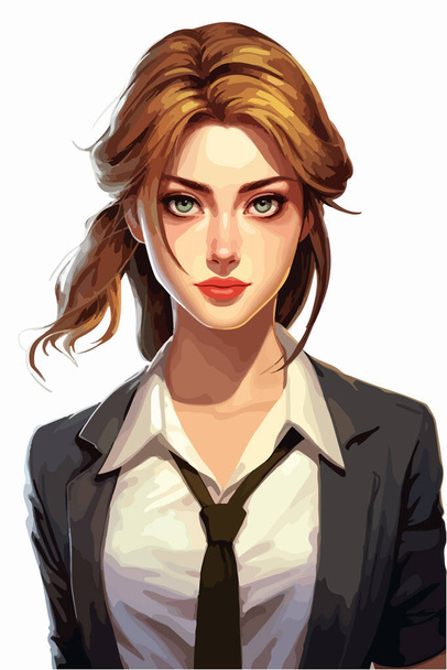 beautiful girl with short hair  - Vector, afbeelding