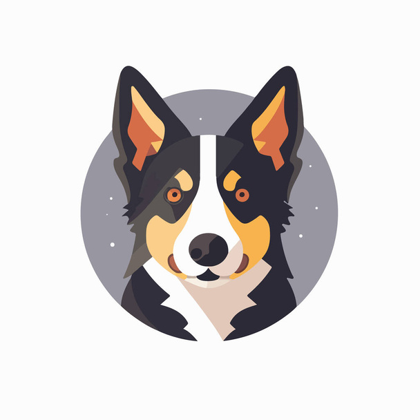 vector illustration with dog. flat style icon.  - Wektor, obraz