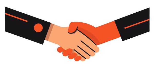 договірна угода рукостискання двох бізнесменів тремтять руки корпоративна угода
  - Вектор, зображення