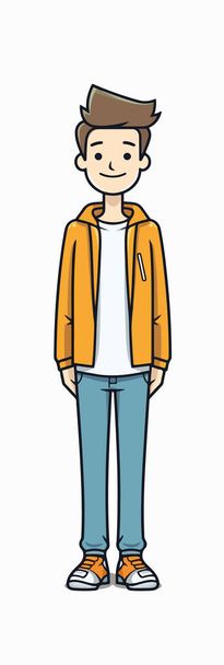 cartoon man in casual clothes  - Vector, Imagen