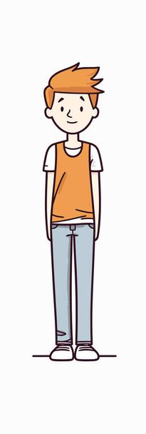 cartoon doodle man with folded arms  - Vector, Imagen