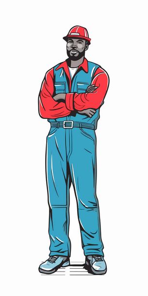 cartoon man in a red cap. vector illustration.  - Вектор,изображение