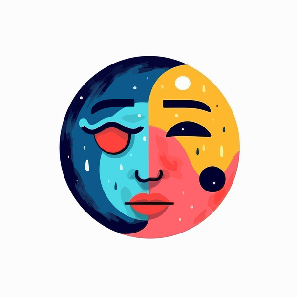 cartoon character with space planets. vector illustration.  - Vektör, Görsel