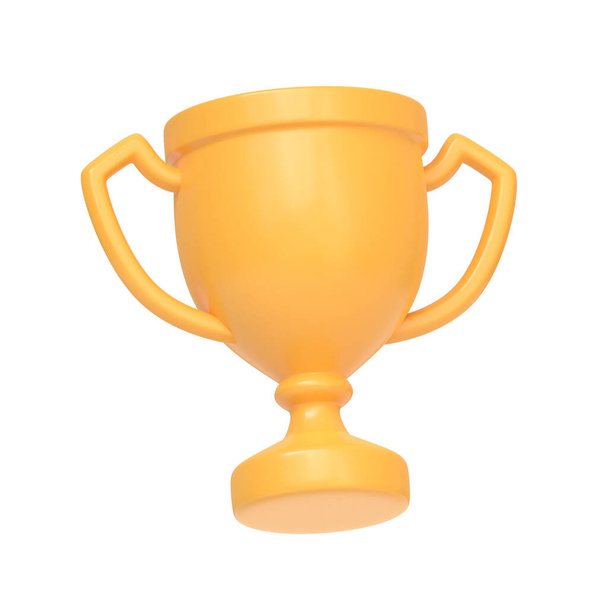 Champion cup icon, winners trophy isolated on white background. 3D rendering illustration - Fotó, kép