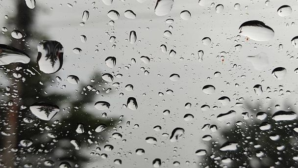 drops of rain on a window  - Photo, Image