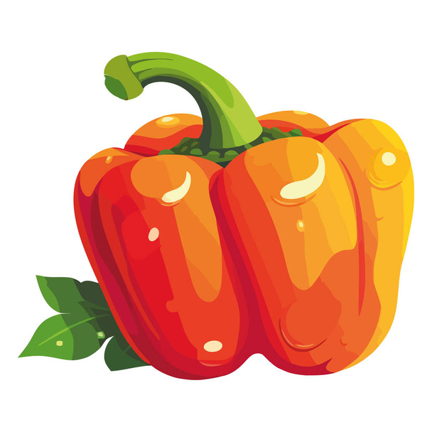 Fresh pepper organic ripe vegetable icon isolated - Διάνυσμα, εικόνα