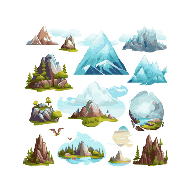 jednoduchá ilustrace pohoří izolované bílé pozadí - Vektor, obrázek