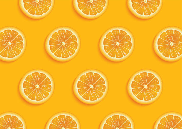 Frische Orangenscheiben für sommerlichen Hintergrund. - Vektor, Bild