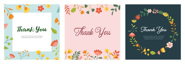 Thank you lettering greeting card. Thank you calligraphy handwritten card template background. - Vector, Image