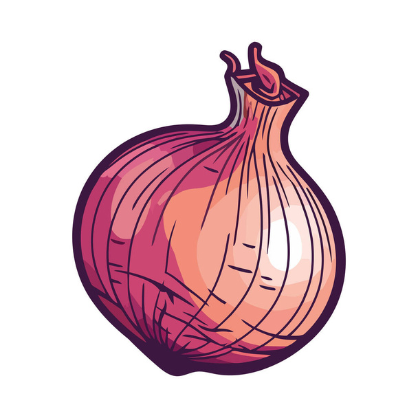 Fresh onion adds flavor to meals icon isolated - Vector, Image
