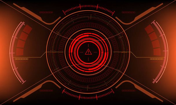 HUD sci-fi interfész képernyő sárga piros nézet tervezés virtuális valóság futurisztikus technológia kijelző vektor - Vektor, kép