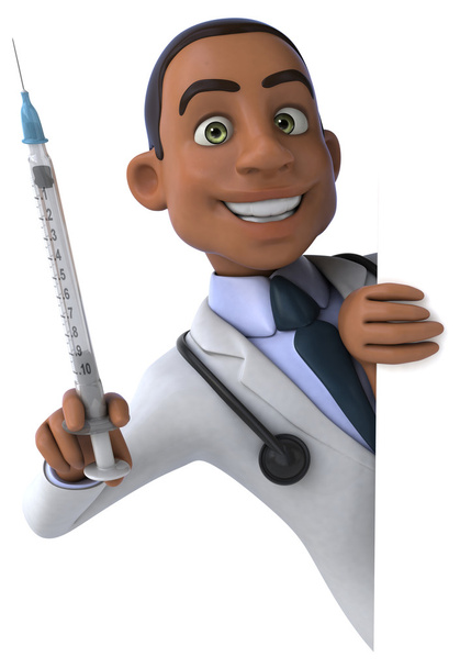 Fun doctor with syringe - Foto, Imagen
