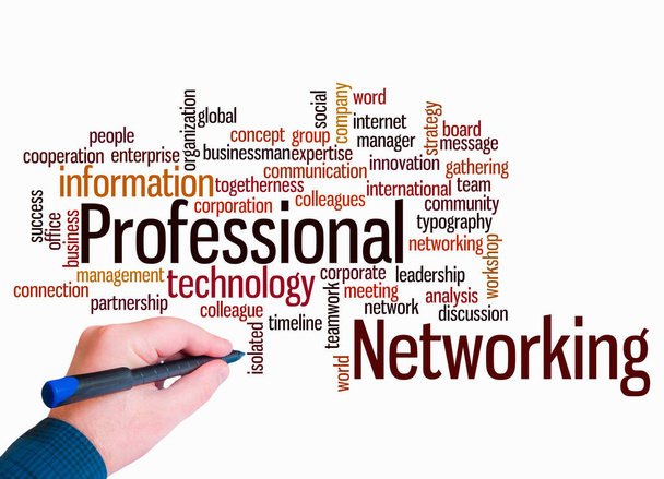 Word Cloud with PROFESSIONAL NETWORKING concept create with text only. - Фото, изображение