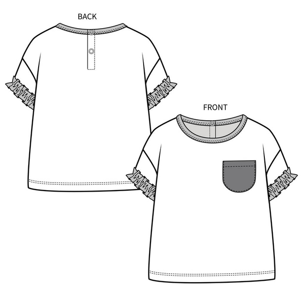 template for childrens shirt, vector illustration - Wektor, obraz