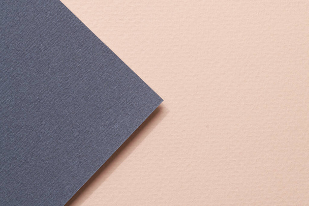 Rough kraft paper background, paper texture blue beige colors. Mockup with copy space for text - Zdjęcie, obraz