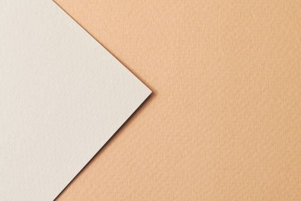 Rough kraft paper background, paper texture beige white colors. Mockup with copy space for text - Fotografie, Obrázek