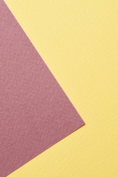 Rough kraft paper background, paper texture burgundy yellow colors. Mockup with copy space for text - Zdjęcie, obraz