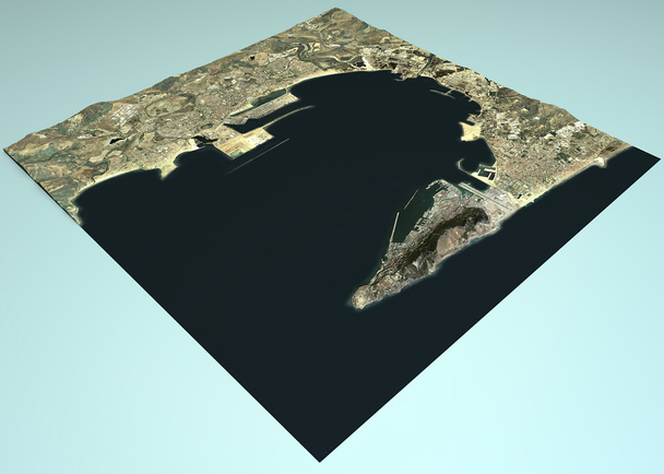 Vista satélite de Gibraltar
 - Foto, Imagem