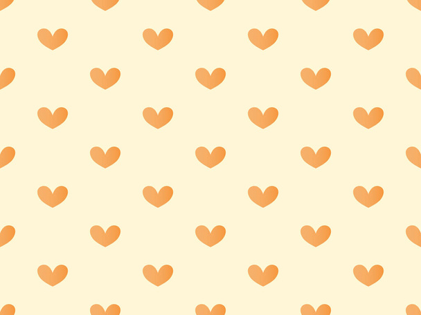 Heart cartoon character seamless pattern on yellow background - Vetor, Imagem
