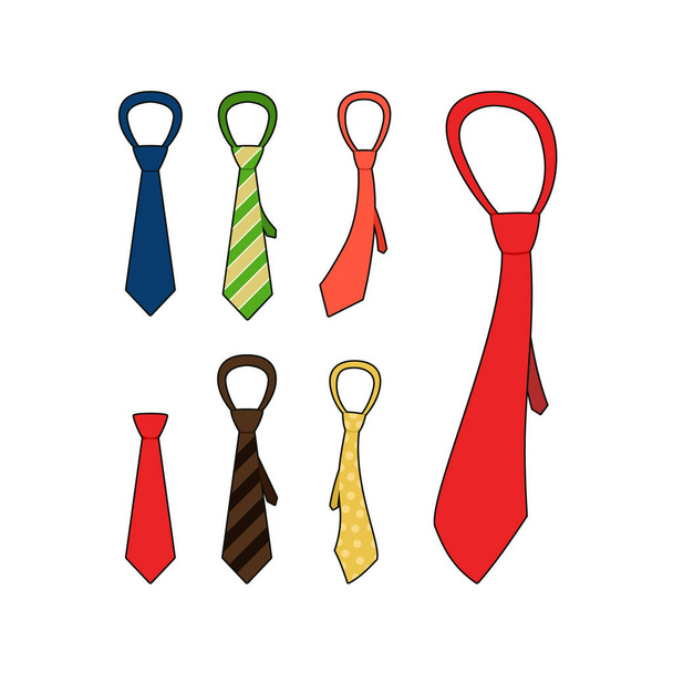 office formal tie and necktie vector element illustration collection - Vettoriali, immagini