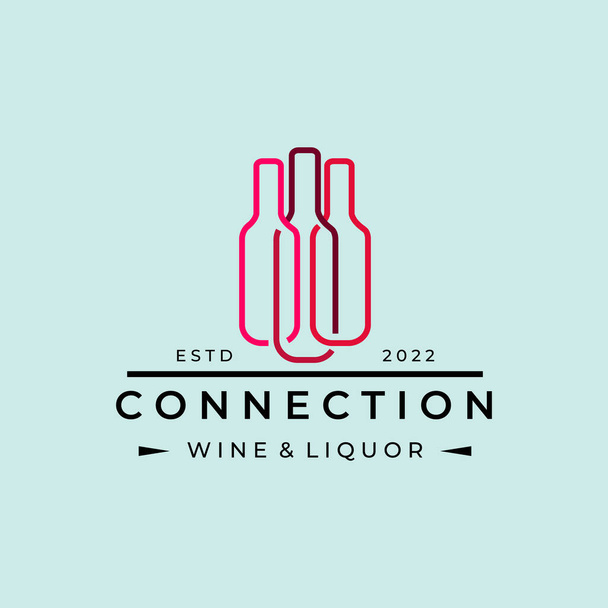 Logo pour magasin d'alcool ligne art minimaliste design image vectorielle - Vecteur, image