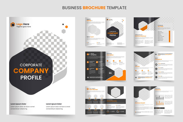 Conception de gabarit de brochure et profil de l'entreprise conception minimale de gabarit de brochure de 12 pages - Vecteur, image
