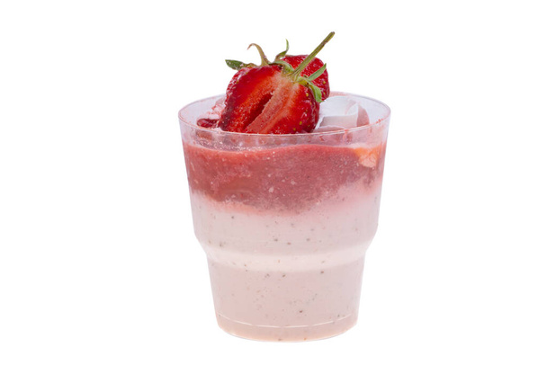 fruit dessert in glass isolated on white background - Foto, Imagem