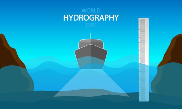 Hydrography day world ship, vector art illustration. - Vektör, Görsel
