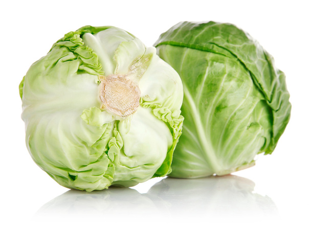 Fresh green cabbage fruit isolated - Photo, Image