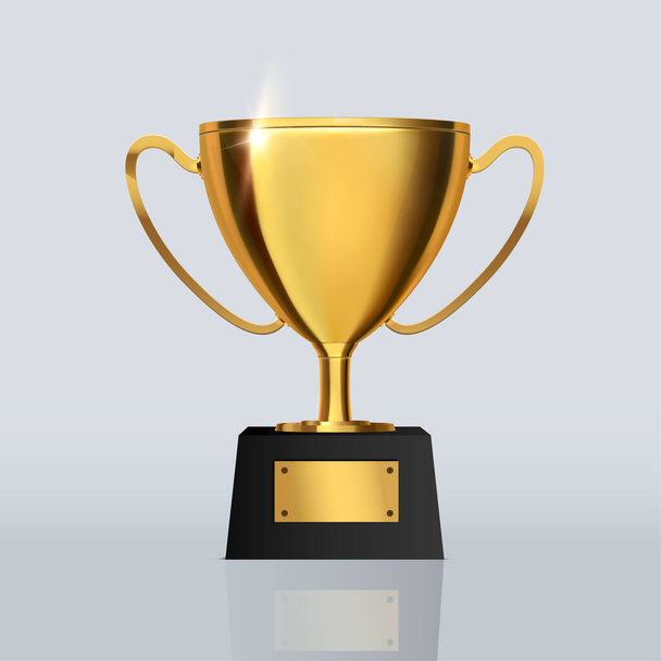 Trophy cup. Gold prize isolated. Vector illustration of award - Vector, afbeelding