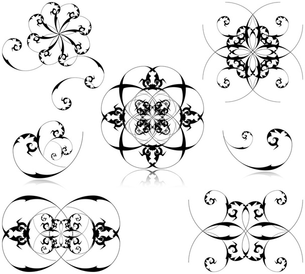 Set de elementos florales
 - Vector, Imagen