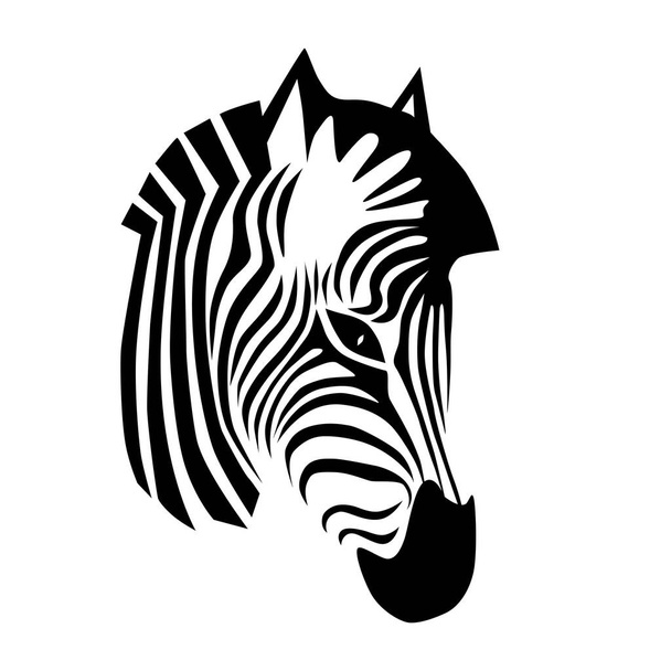 head of a zebra. Vector animal tattoo - Vector, Imagen